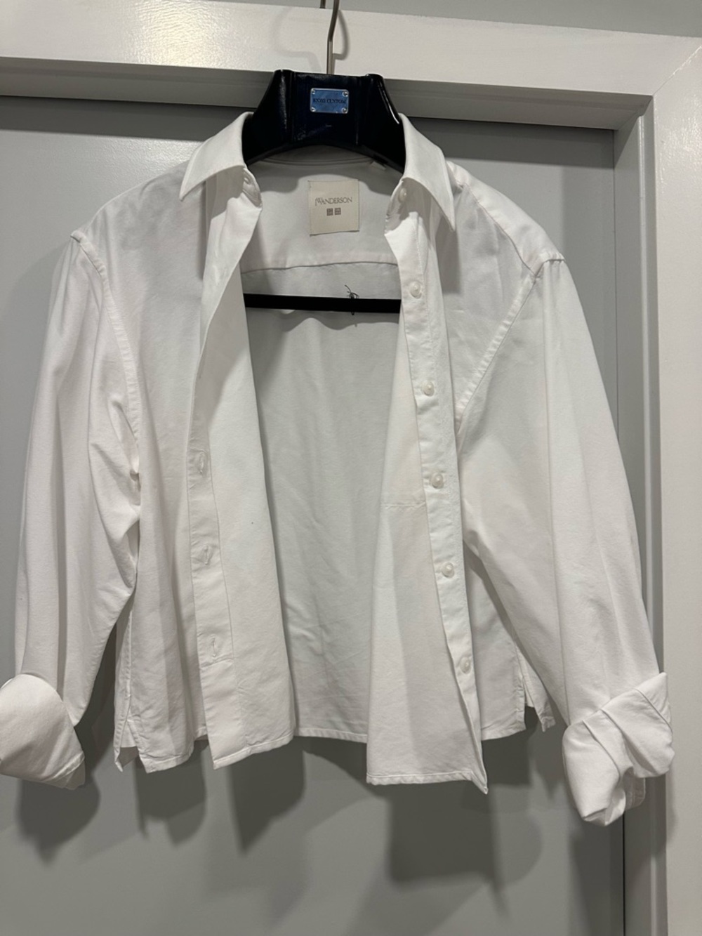 JW ANDERSON White Cropped Button-Down Shirt